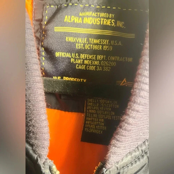 Alpha Industry Nylon Bomber blue full zip 2 pocket streetwear aviator jacket M - Picture 4 of 4